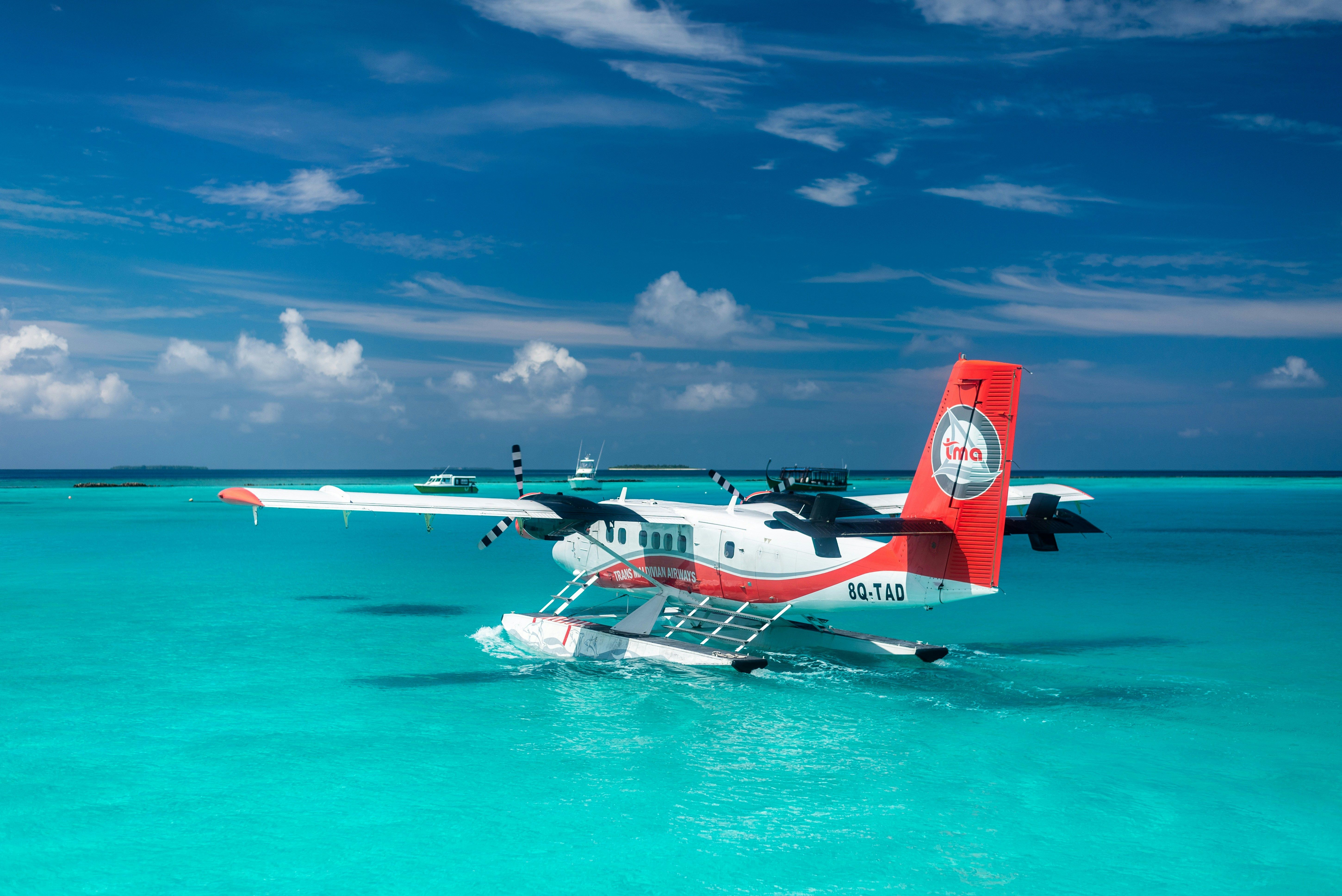 Seaplane transfer in Maldives
